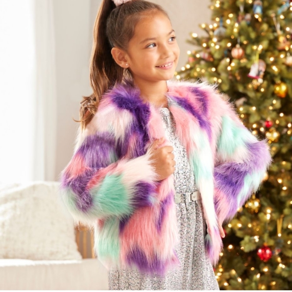 Disney Princess Shaggy Multicolor Faux Fur Jacket